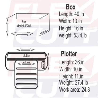 28" inches wide Vinyl Flex Cutter F28A w/ Laser Contour Cutting Function