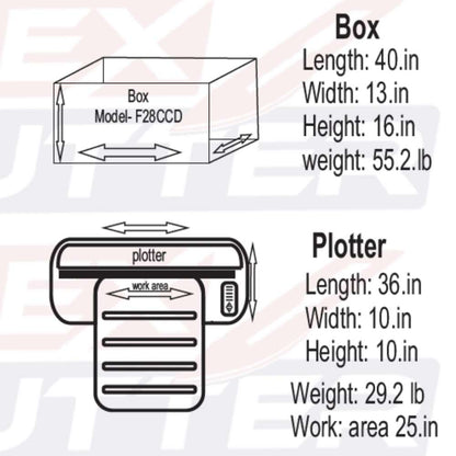 28" inches wide Vinyl Flex Cutter F28CCD w/ CCD Camera Contour Cutting System