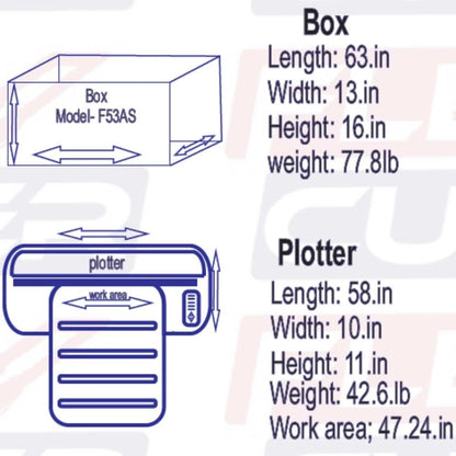53" inches wide Vinyl Flex Cutter A53AS w/ Sensor Contour Cutting Device