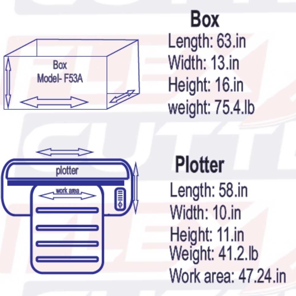 53" inches wide Vinyl Flex Cutter F53A w/ Laser Contour Cutting Function